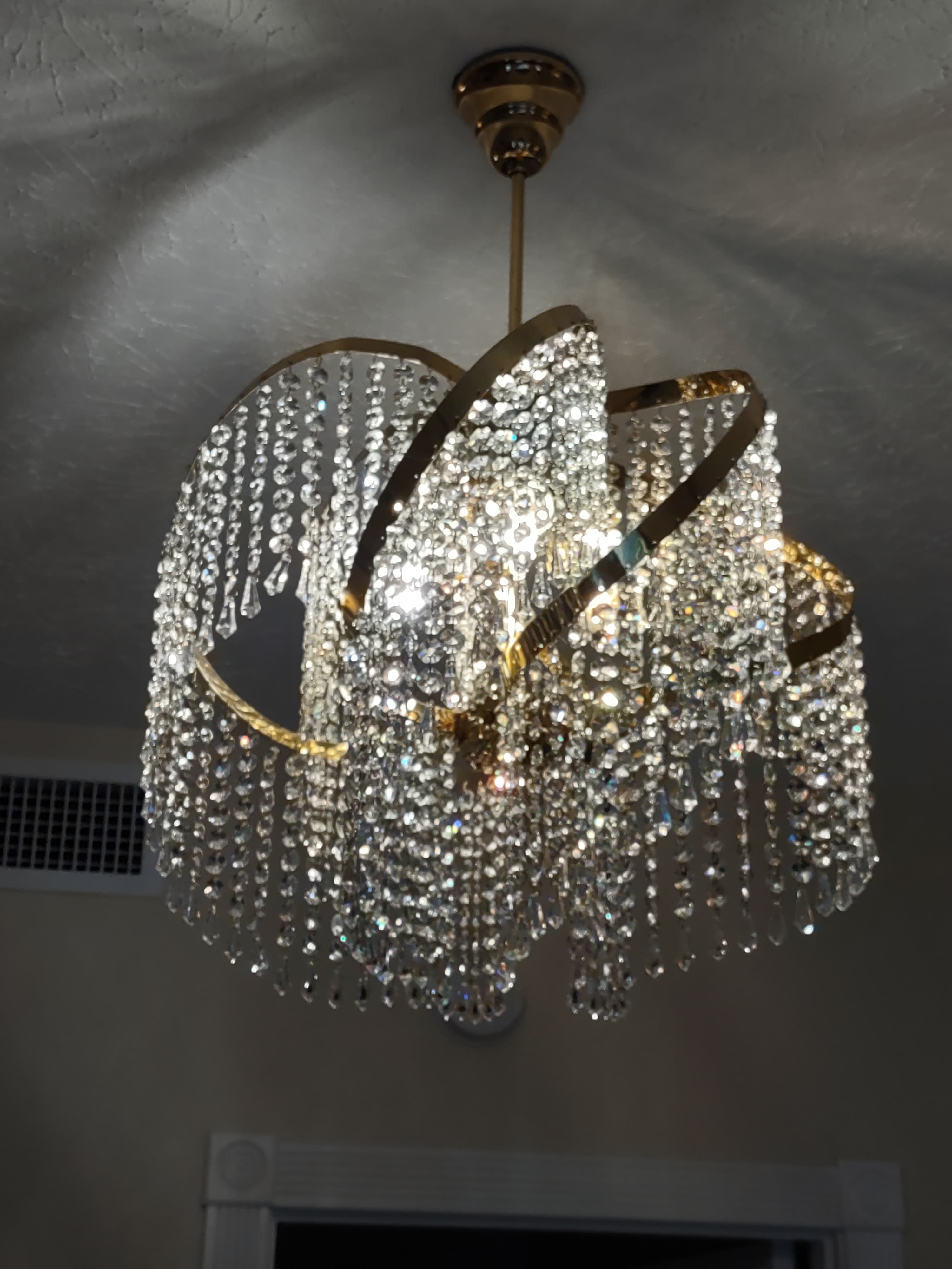 Preciosa Cut crystal cascading chandelier imported from Czech Republic